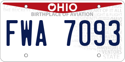OH license plate FWA7093