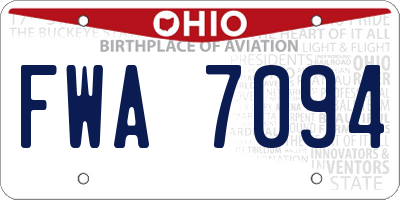 OH license plate FWA7094