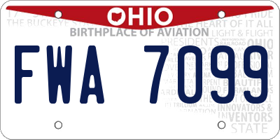 OH license plate FWA7099