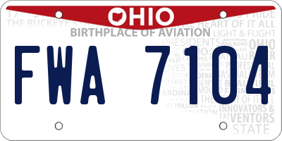 OH license plate FWA7104