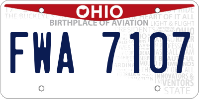 OH license plate FWA7107