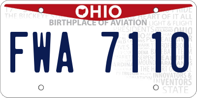 OH license plate FWA7110