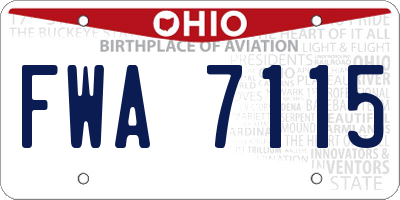 OH license plate FWA7115