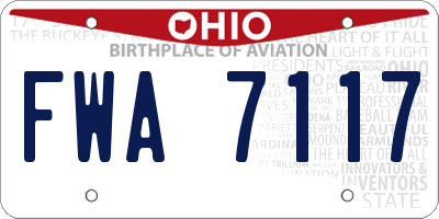 OH license plate FWA7117
