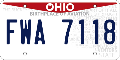 OH license plate FWA7118