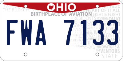 OH license plate FWA7133