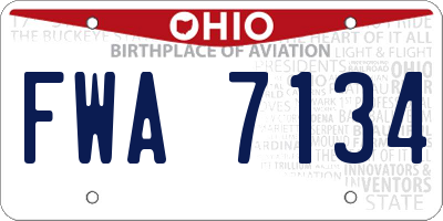 OH license plate FWA7134