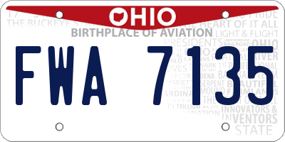 OH license plate FWA7135