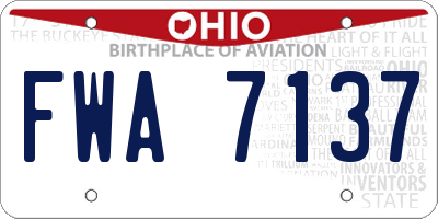 OH license plate FWA7137