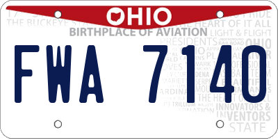 OH license plate FWA7140