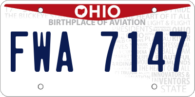 OH license plate FWA7147