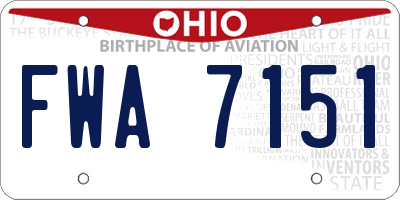 OH license plate FWA7151