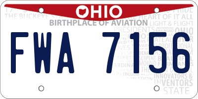 OH license plate FWA7156