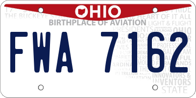 OH license plate FWA7162