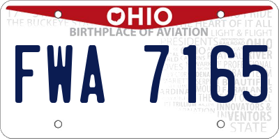 OH license plate FWA7165