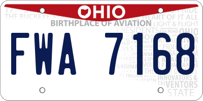 OH license plate FWA7168