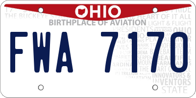 OH license plate FWA7170