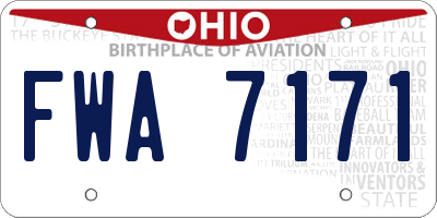 OH license plate FWA7171