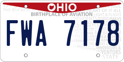 OH license plate FWA7178