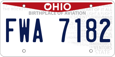 OH license plate FWA7182