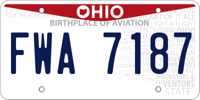 OH license plate FWA7187