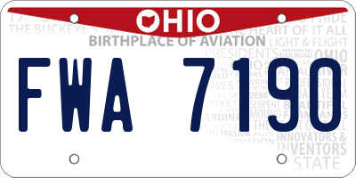 OH license plate FWA7190