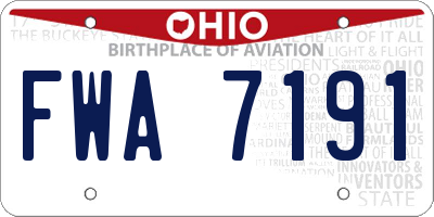 OH license plate FWA7191