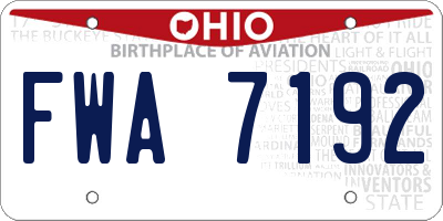 OH license plate FWA7192
