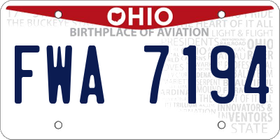 OH license plate FWA7194