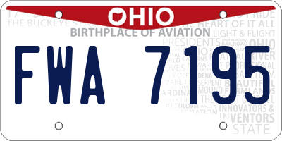 OH license plate FWA7195