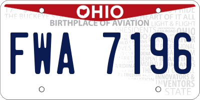 OH license plate FWA7196