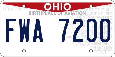 OH license plate FWA7200
