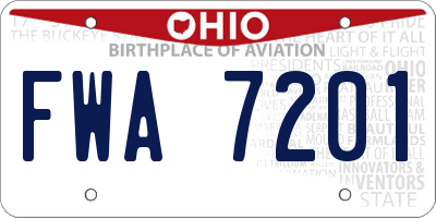 OH license plate FWA7201