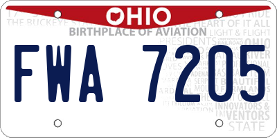 OH license plate FWA7205