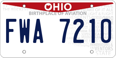 OH license plate FWA7210