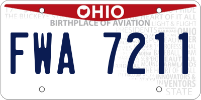 OH license plate FWA7211