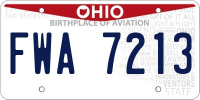 OH license plate FWA7213