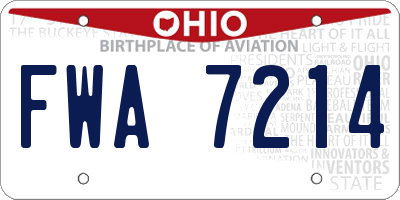 OH license plate FWA7214