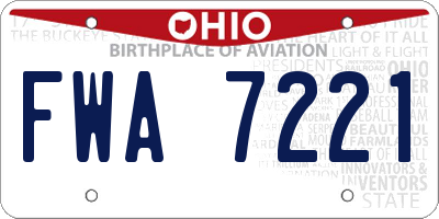 OH license plate FWA7221