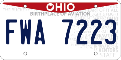 OH license plate FWA7223