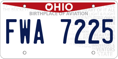 OH license plate FWA7225