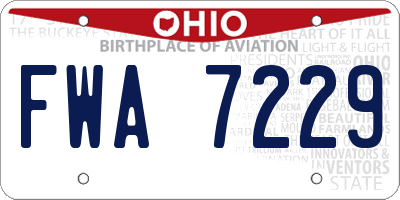 OH license plate FWA7229