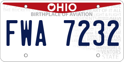 OH license plate FWA7232