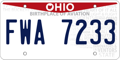 OH license plate FWA7233