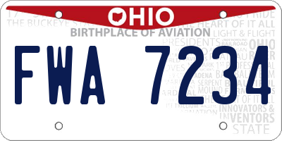 OH license plate FWA7234
