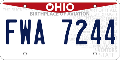 OH license plate FWA7244