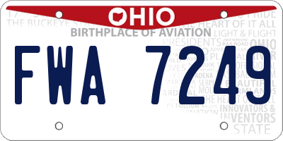 OH license plate FWA7249