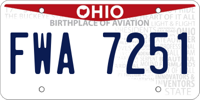 OH license plate FWA7251