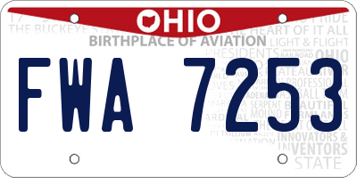 OH license plate FWA7253