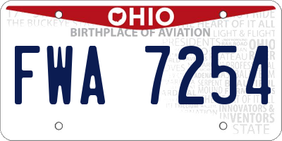 OH license plate FWA7254